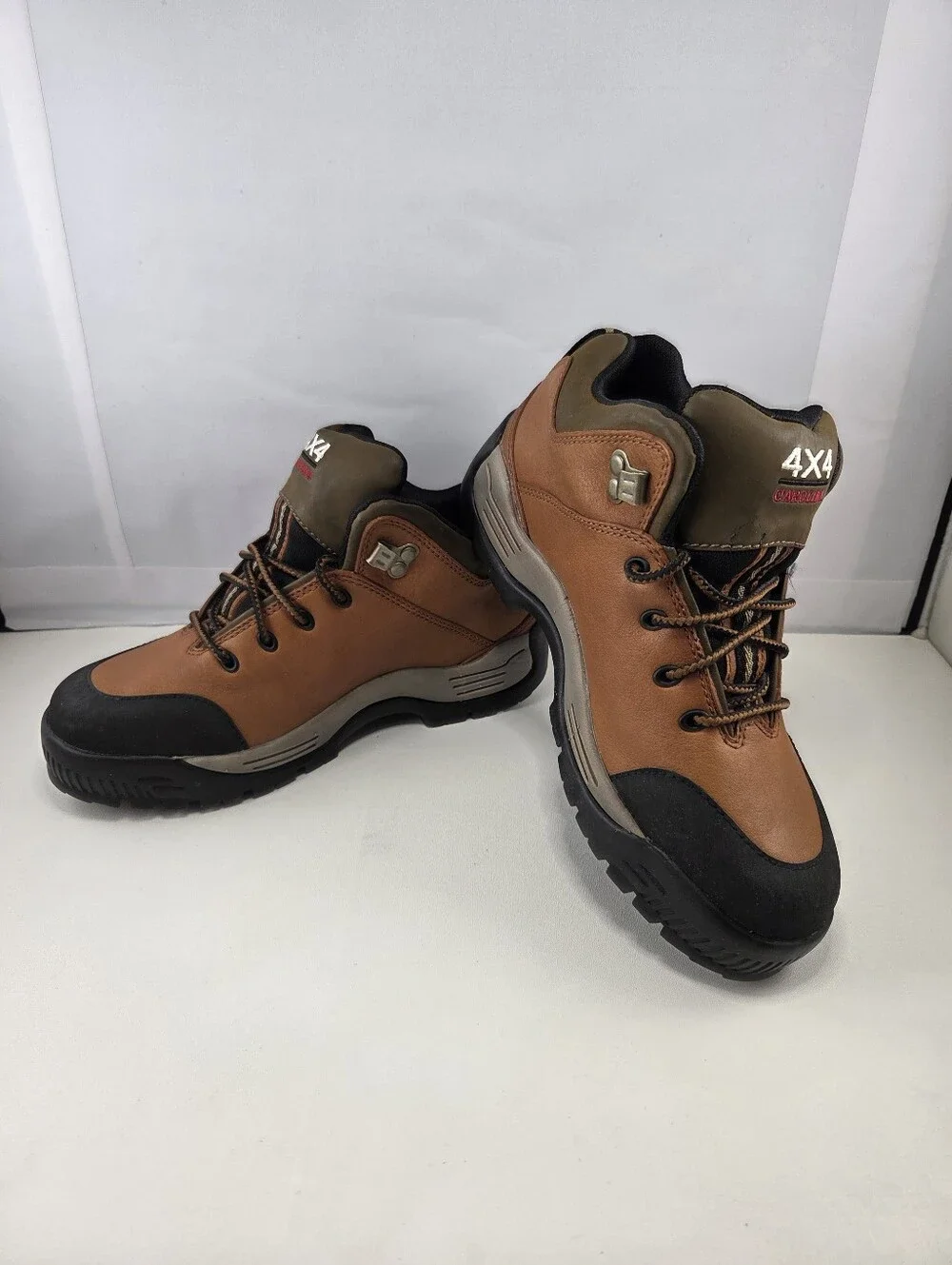 NOS Carolina 4X4 Leather Steel Toe Hiking Work Boots Brown Women's Size 8W 1479